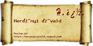 Herényi Évald névjegykártya